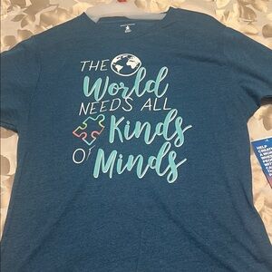 Blue autism Shirt with Inspirational Print